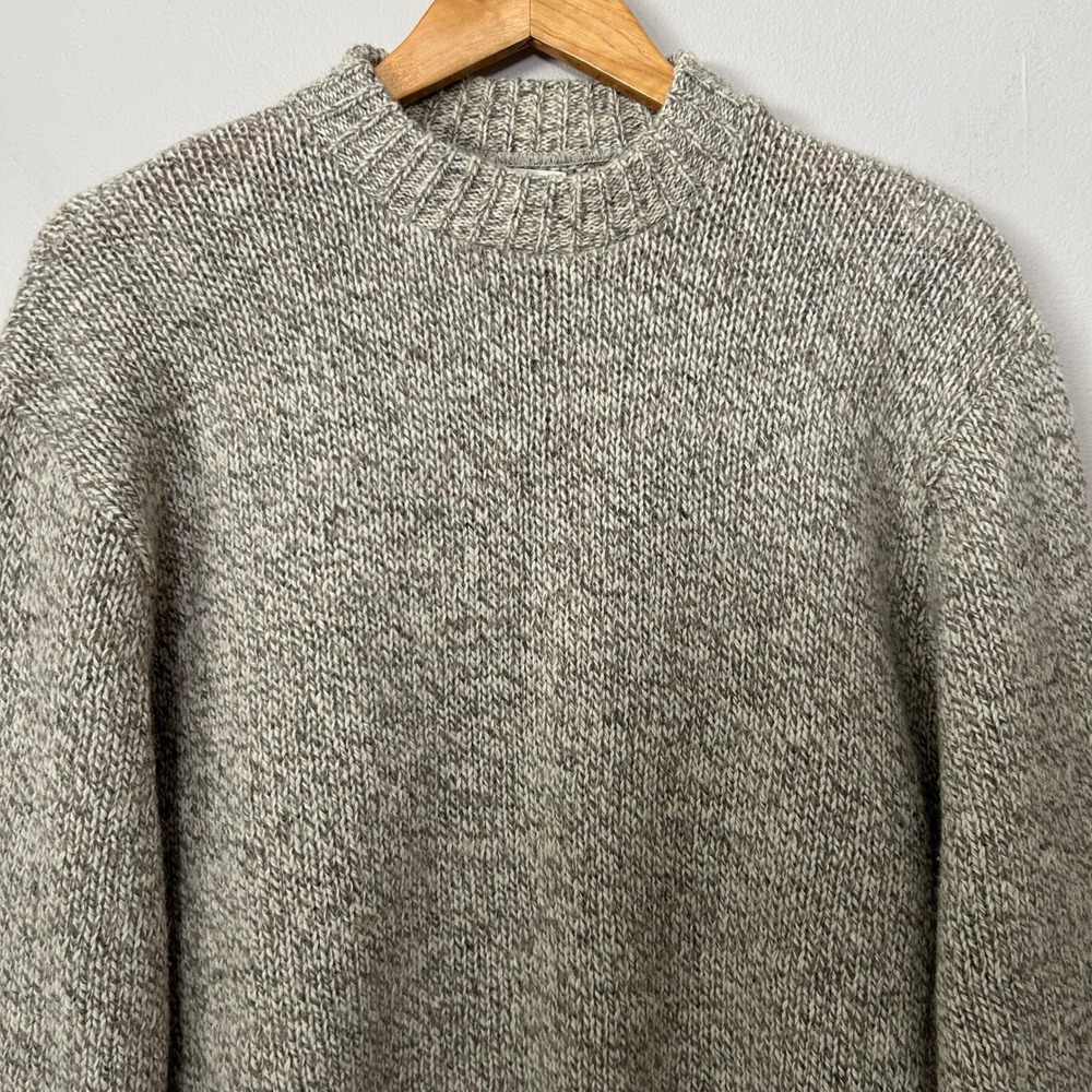 Vintage Winona Knits Sweater Mens XL Gray Wool Knit Mock Neck Made in Minnesota